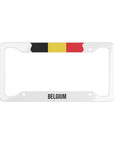 Belgium Flag White Car License Plate Frame