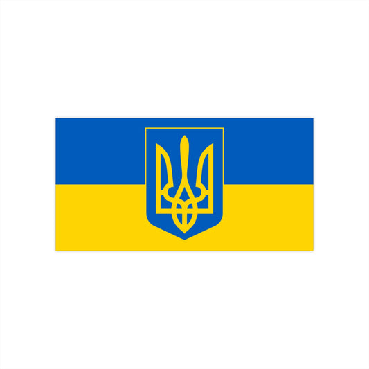 Ukraine Flag + Symbol Bumper Stickers