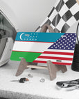Uzbek American Flag Vanity Plate