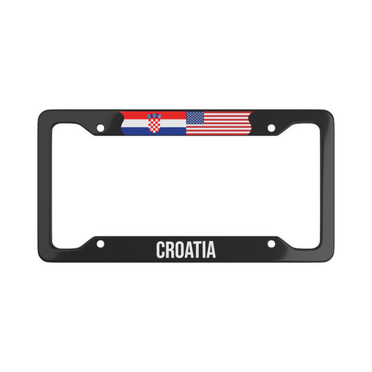 Croatia USA Flag Car Frame