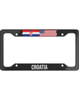 Croatia USA Flag Car License Plate Frame
