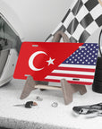Turkish American Flag Vanity Plate