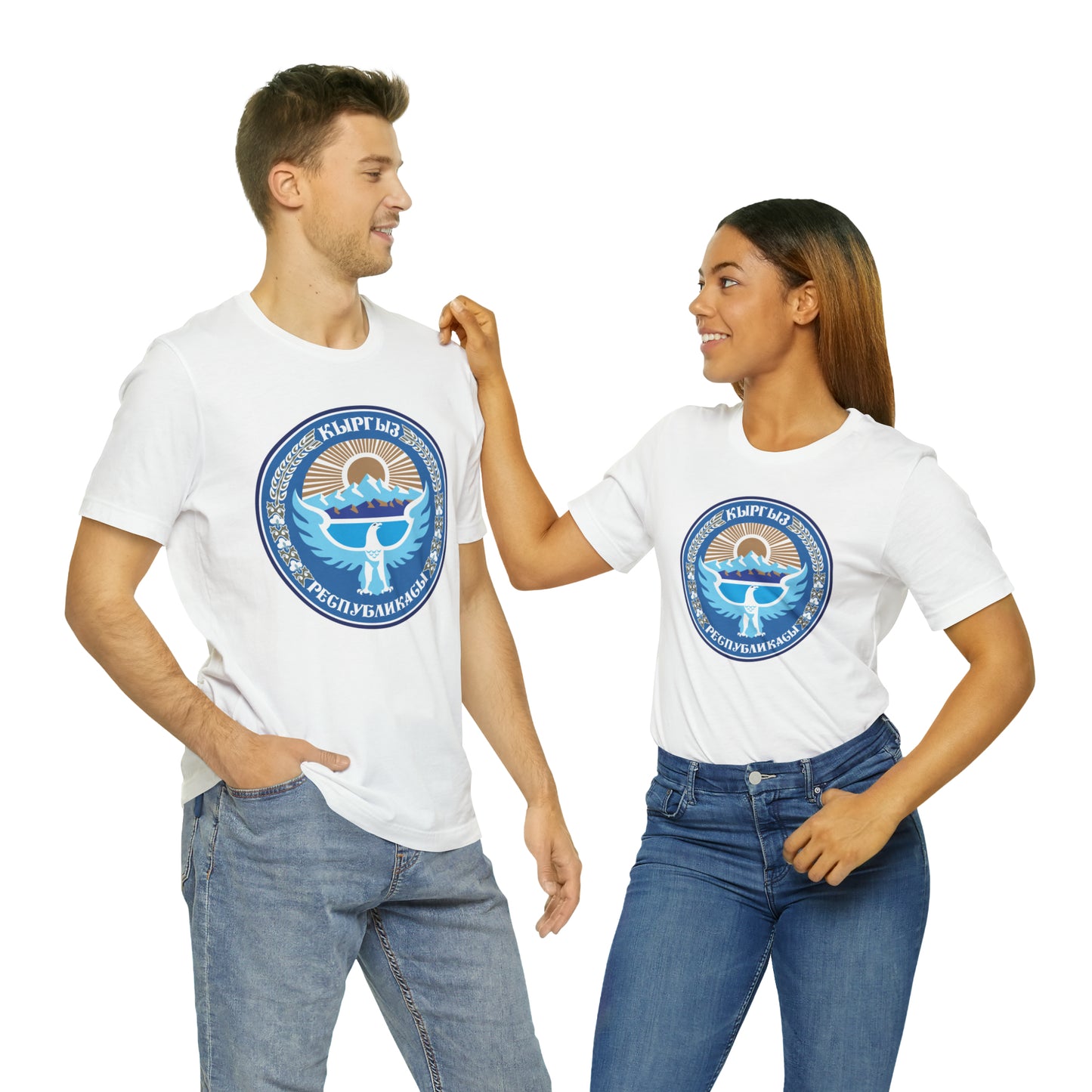 Kyrgyz National Emblem Unisex Jersey Short Sleeve Tee