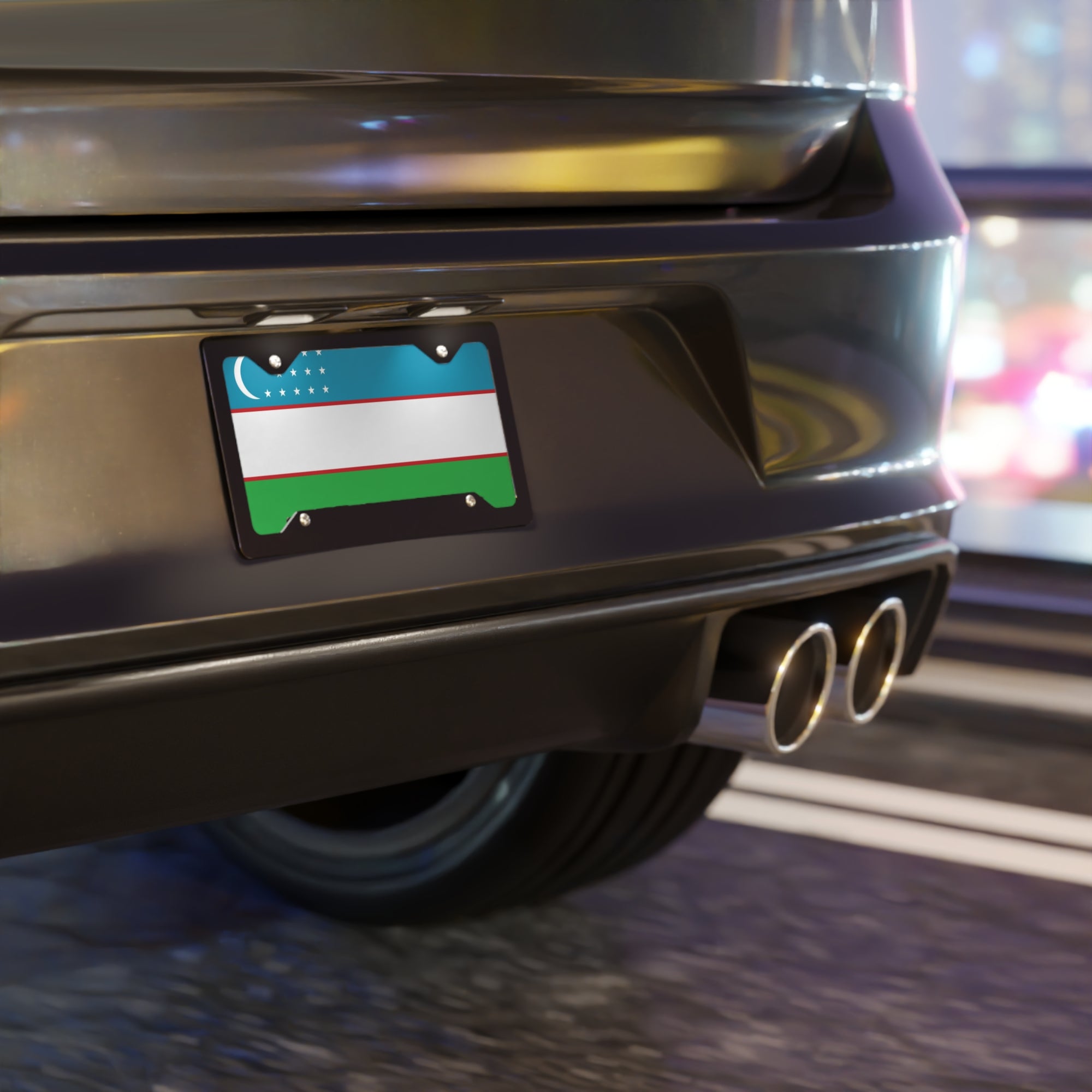 Uzbekistan Flag Vanity Plate