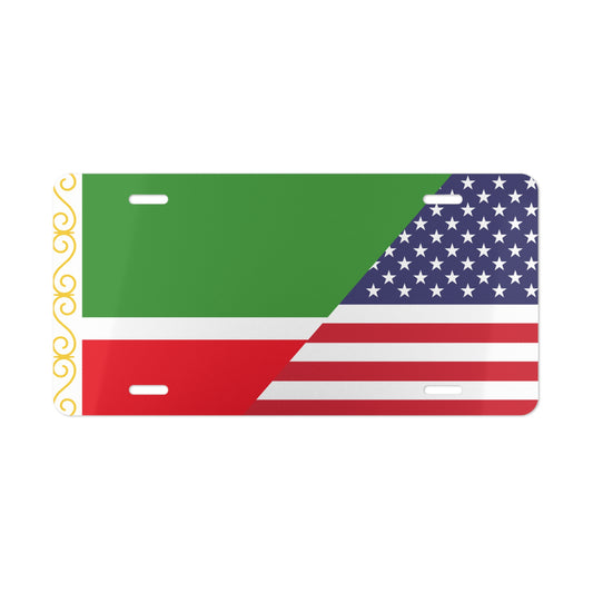 Chechen/USA Flag Vanity Plate