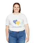 Ukraine Pixel Heart with a background Unisex T-Shirt