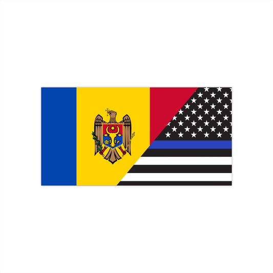 Moldovans Support US Police Flag Bumper Stickers