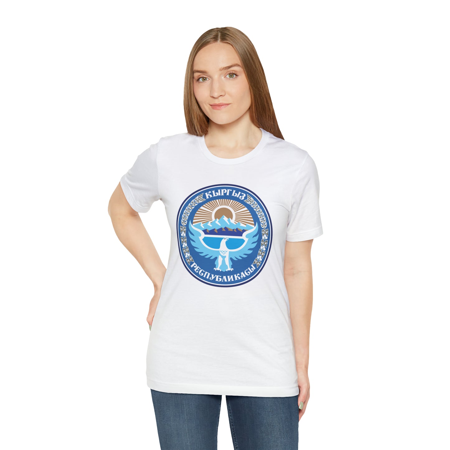 Kyrgyz National Emblem Unisex Jersey Short Sleeve Tee