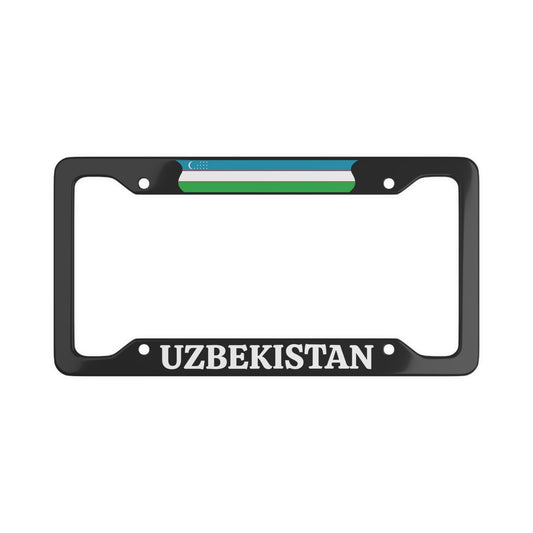 UZBEKISTAN with flag License Plate Frame