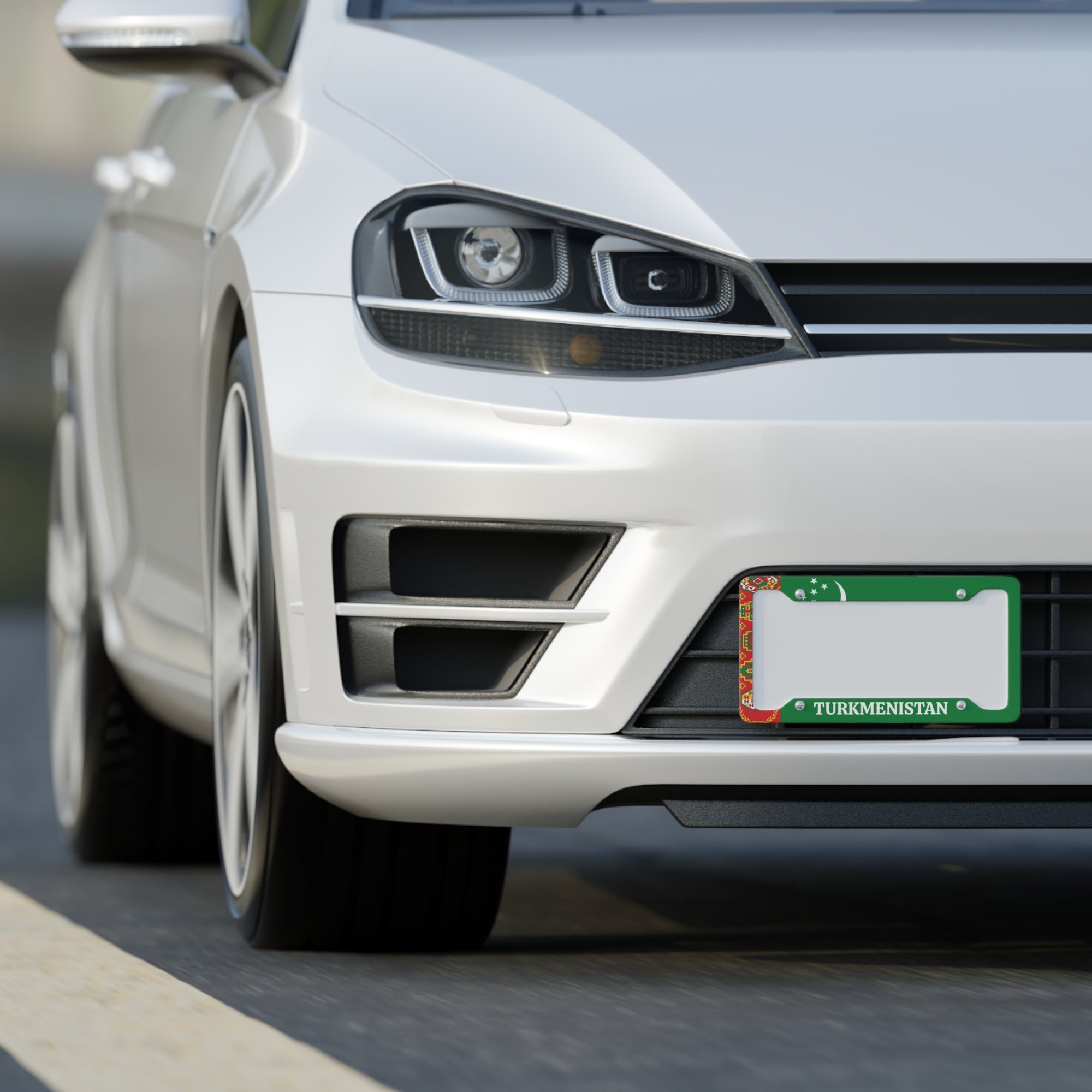 Turkmenistan Colorful License Plate Frame