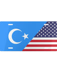Uyghur American Flag Vanity Plate