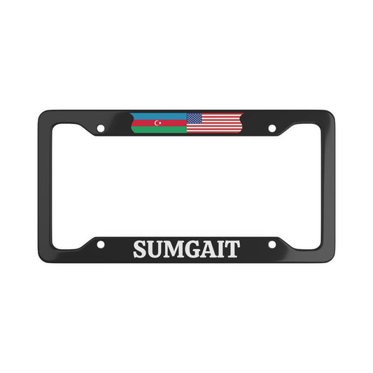 SUMGAIT Azerbaijan with flag License Plate Frame