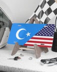 Uyghur American Flag Vanity Plate