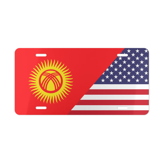 Kyrgyz American Flag Vanity Plate