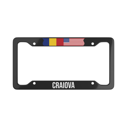 Craiova Romania USA Flag Car Frame