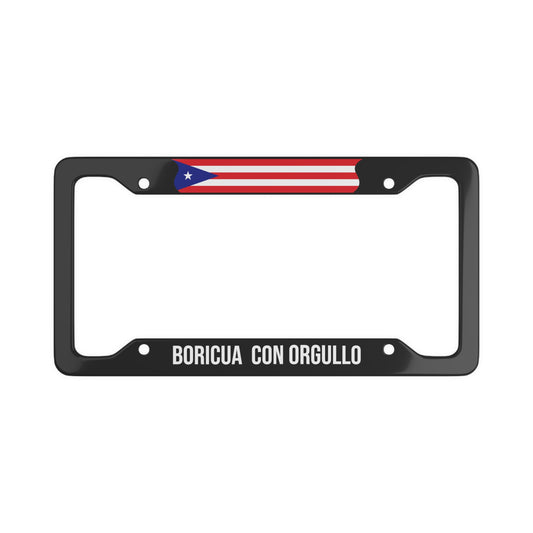 Boricua Con Orgullo, Puerto Rico Car Plate Frame
