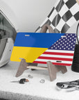 Ukrainian American Flag Vanity Plate