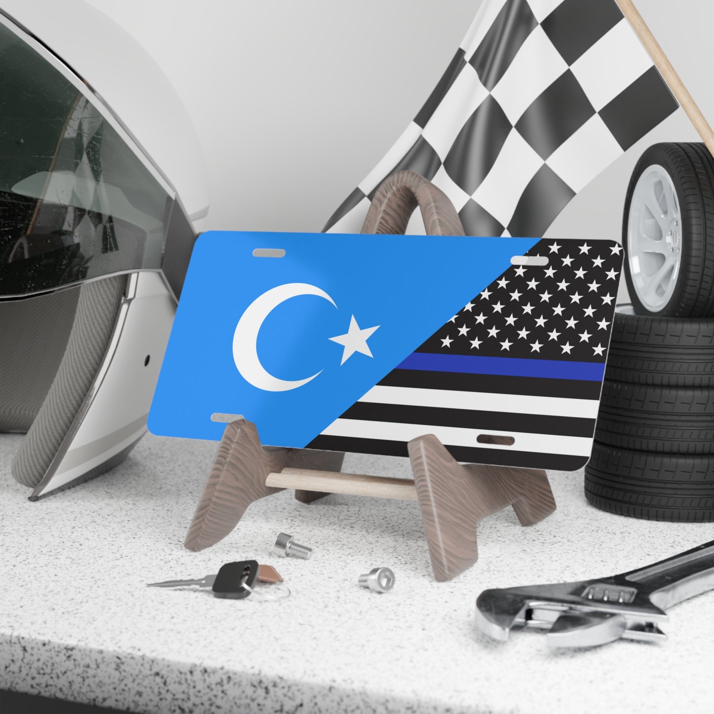 Uyghur/Law Enforcement Flag Vanity Plate