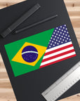 Brazil USA Flag Bumper Sticker