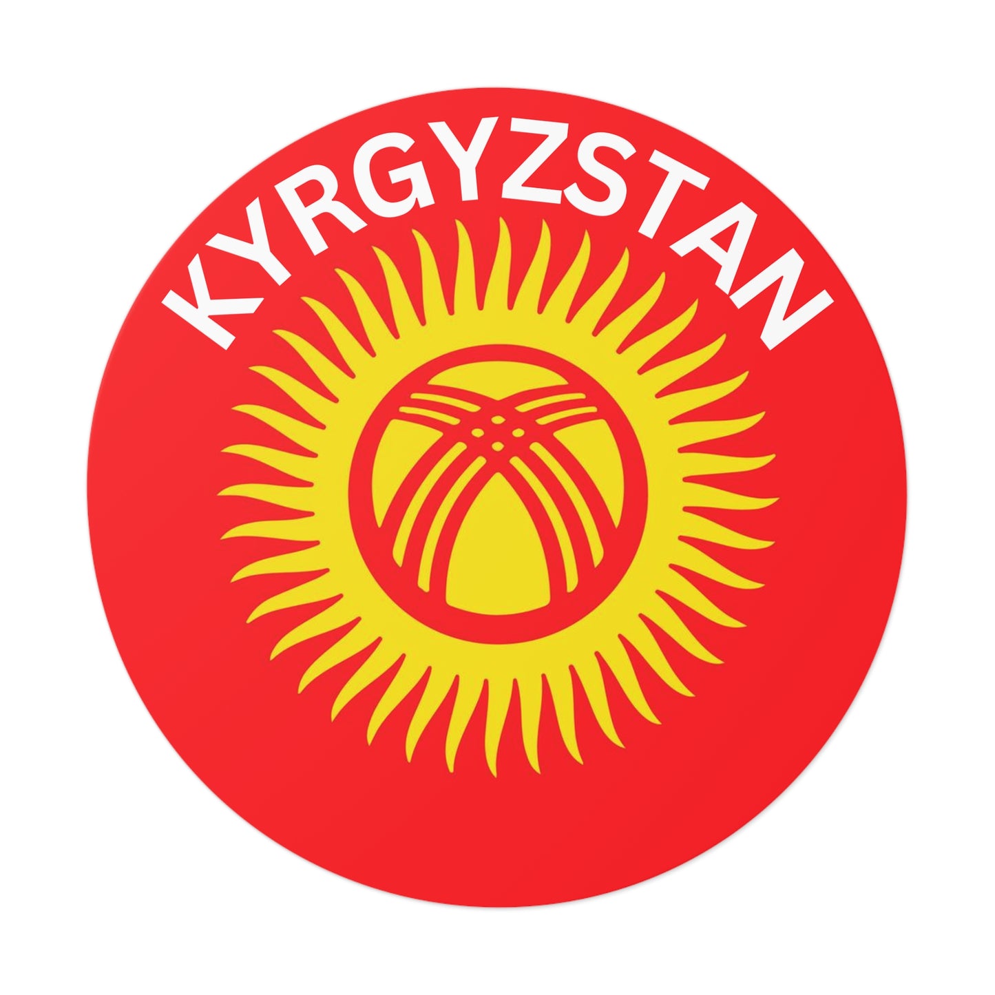Kyrgyzstan Flag Round Vinyl Stickers