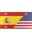 Spain USA Flag Vanity Plate
