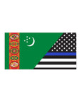 Police Flag / Turkmenistan Flag Bumper Stickers