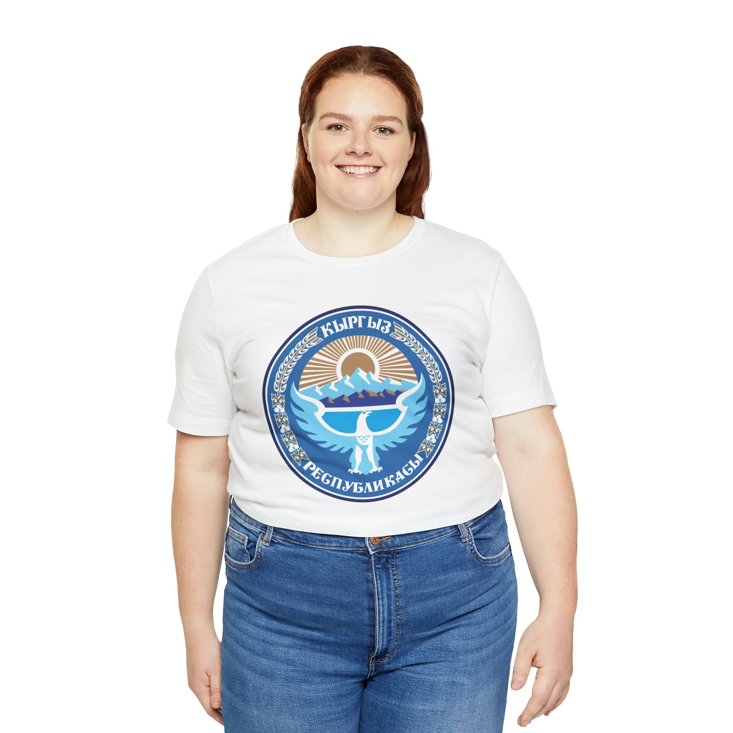 Kyrgyz National Emblem Unisex Jersey Short Sleeve Tee