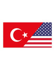 Turkish American Flag Bumper Stickers