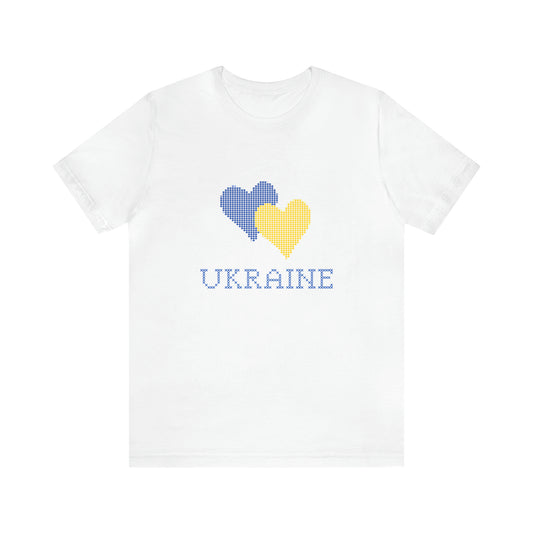 Ukraine Pixel Heart with a background Unisex T-Shirt