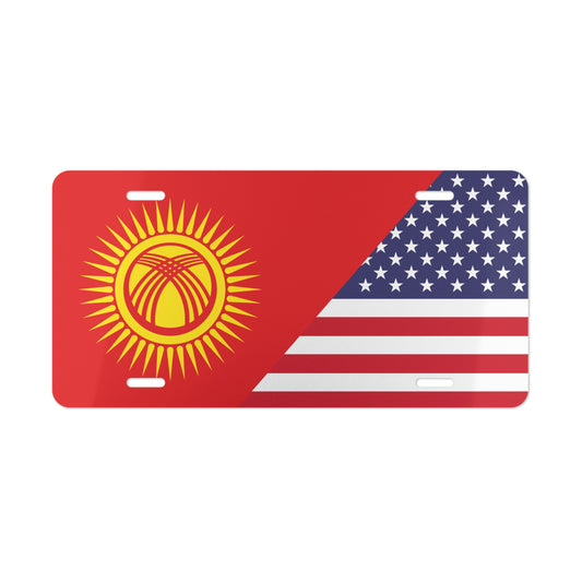 Kyrgyz American New Flag Vanity Plate