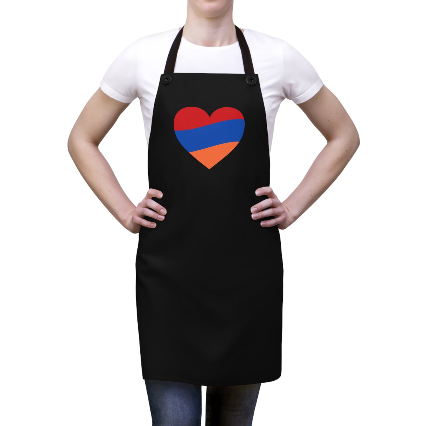 Armenian Flag Heart Kitchen Apron