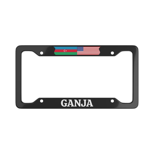 GANJA with flag License Plate Frame