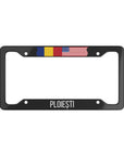 Ploiesti Romania USA Flag Car License Plate Frame