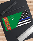 Police Flag / Turkmenistan Flag Bumper Stickers