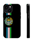 UZB Coat of Arms Flag Stripes Phone Case