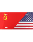 USSR American Flag Vanity Plate