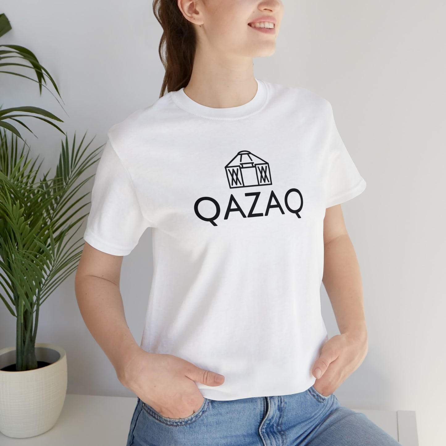 Qazaq Yurt front Alga Qazaqstan Back Unisex T-Shirt