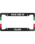 Vivere come un italiano Italian Flag Car License Plate Frame