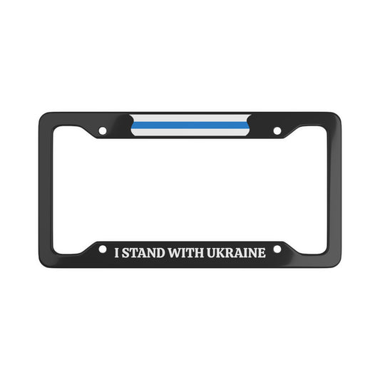 I Stand with Ukraine No War Flag RU License Plate Frame