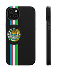 UZB Coat of Arms Flag Stripes Phone Case