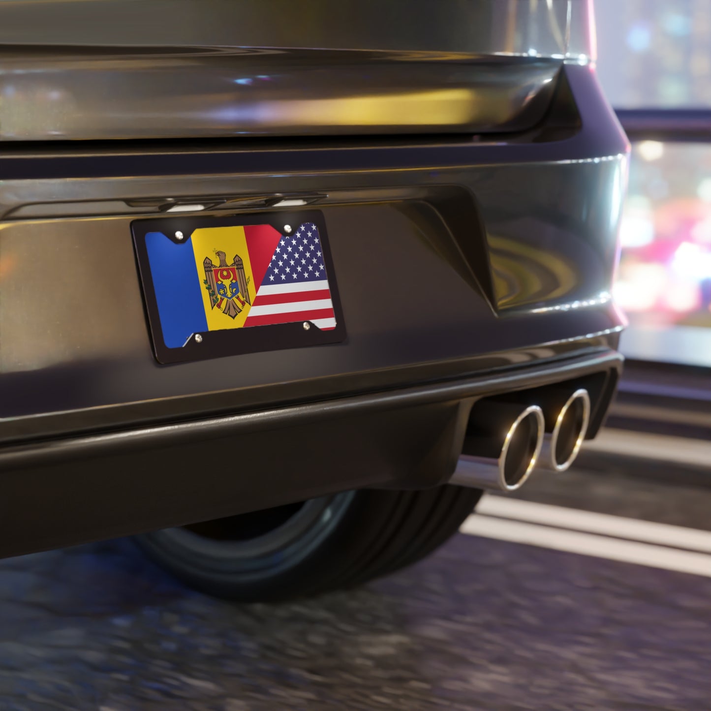 Moldova USA Flag Vanity Plate