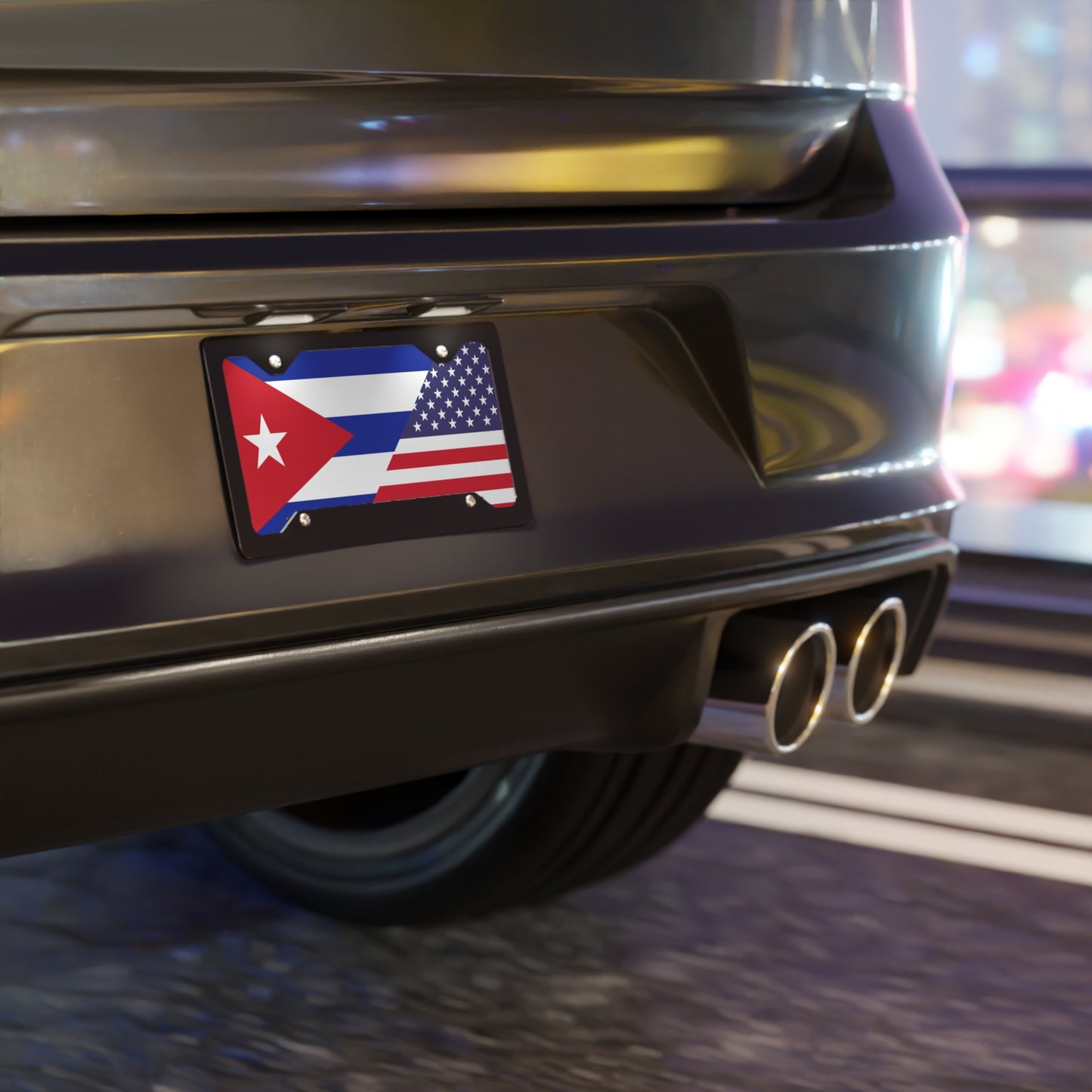 Cuban American Flag Vanity Plate