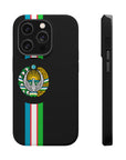 UZB Coat of Arms Flag Stripes Phone Case