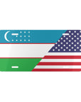 Uzbek American Flag Vanity Plate