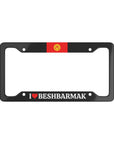 I LOVE BESHBARMAK Kyrgyzstan with flag License Plate Frame