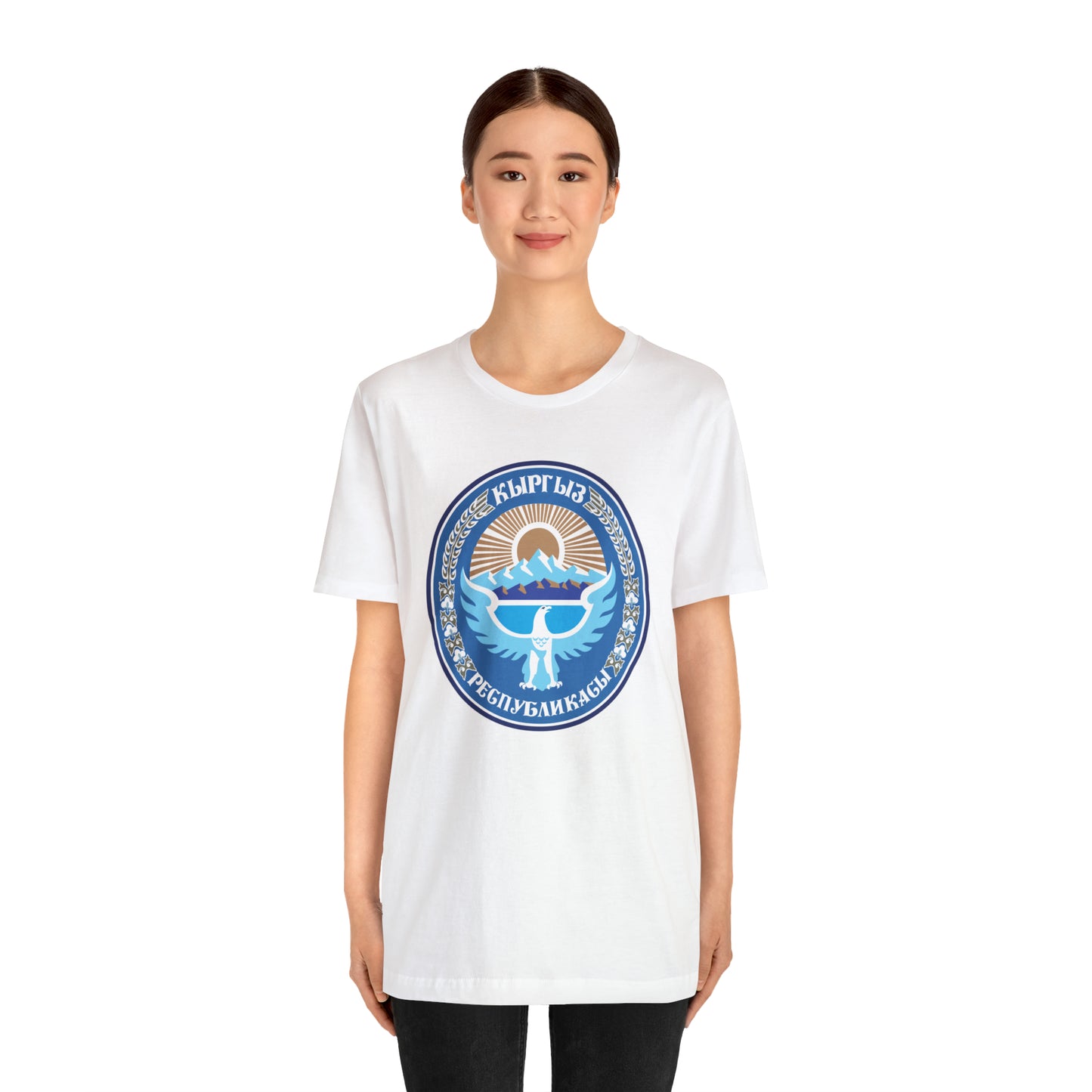 Kyrgyz National Emblem Unisex Jersey Short Sleeve Tee