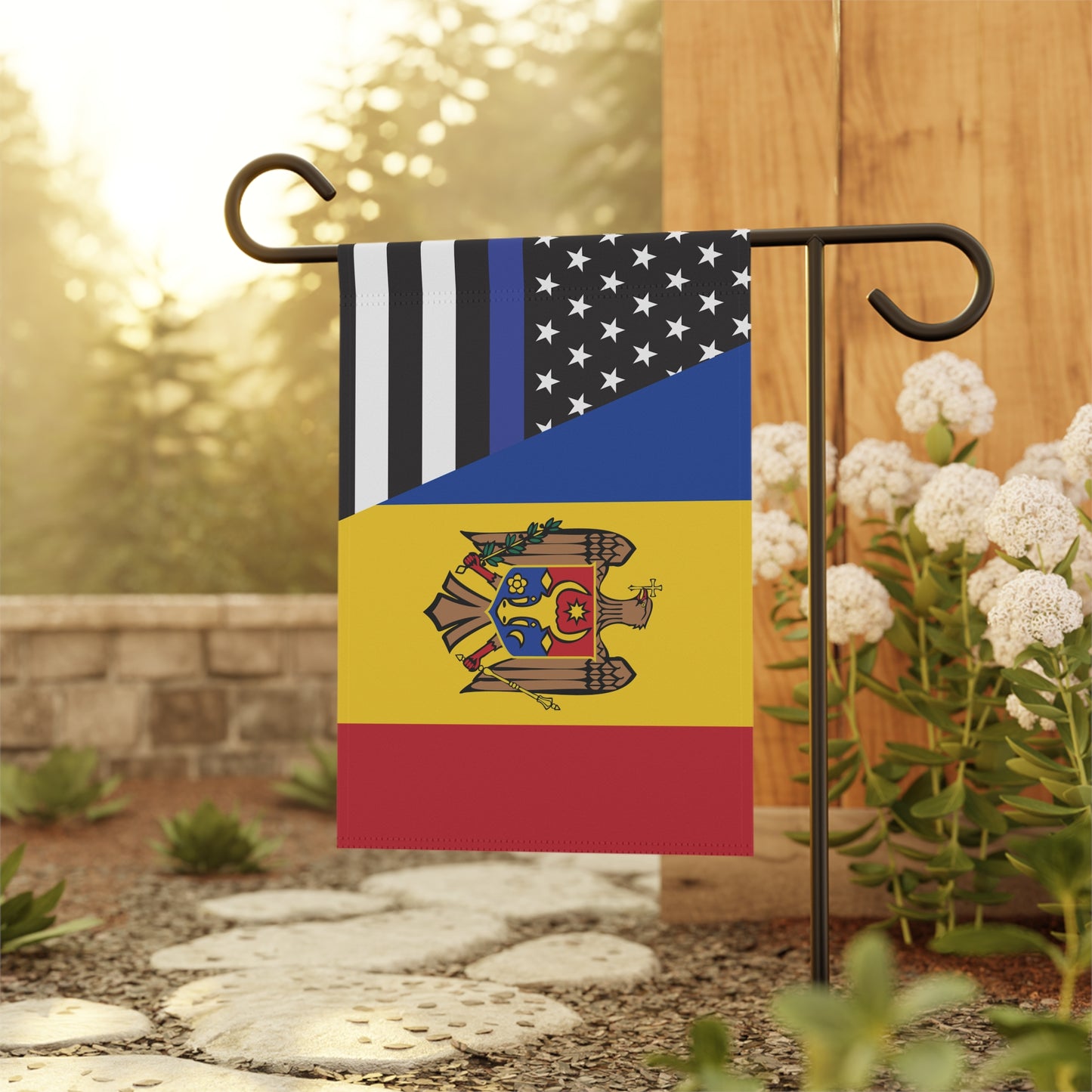 Moldovans Support US Police Flag Garden & House Banner