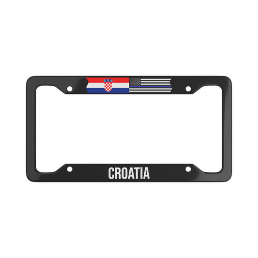 Croatia Thin Blue Line Flag Car Frame