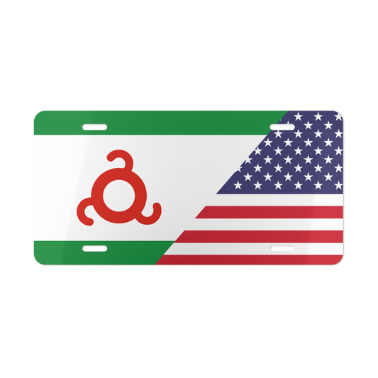 Ingushetia/USA Flag Vanity Plate