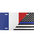 France USA Law Enforcement Flag Vanity Plate